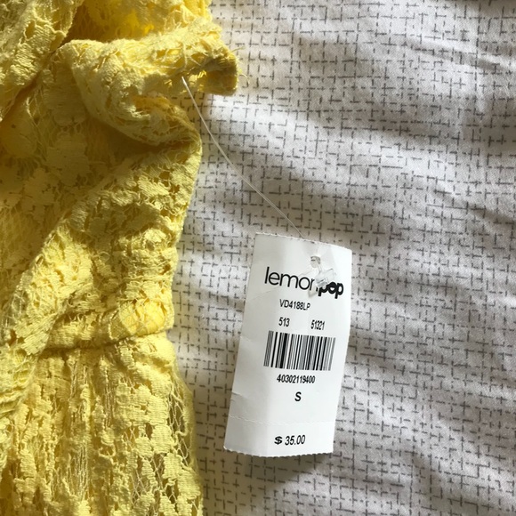 Yellow fit and flare lace overlay dress - Picture 8 of 8